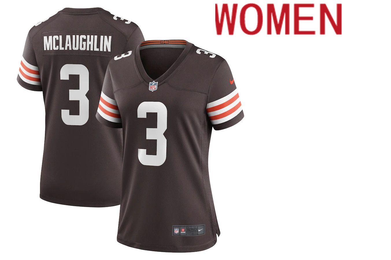 Women Cleveland Browns 3 Chase McLaughlin Nike Brown Game NFL Jersey